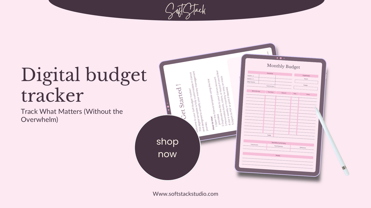 Soft Budget Tracker – Editable Canva Budget Planner