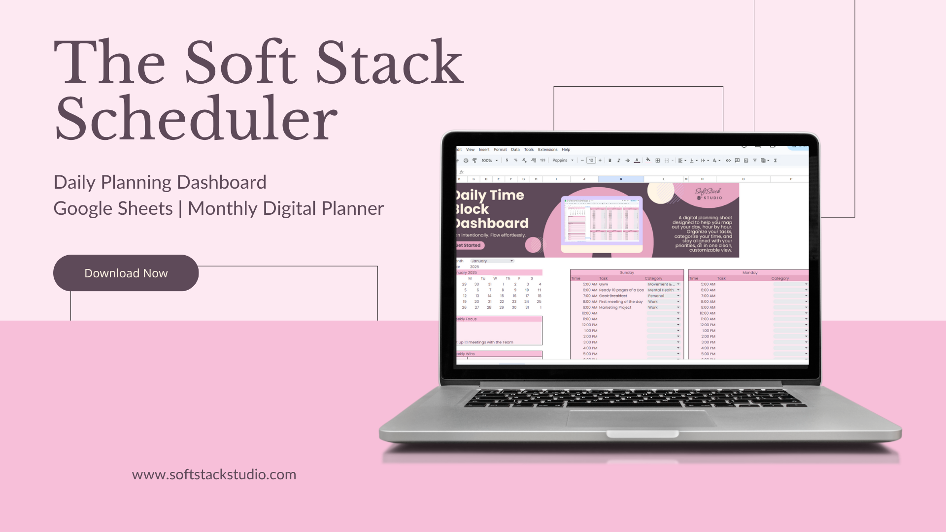 The Soft Stack Scheduler: Google Sheets Daily Planning Dashboard
