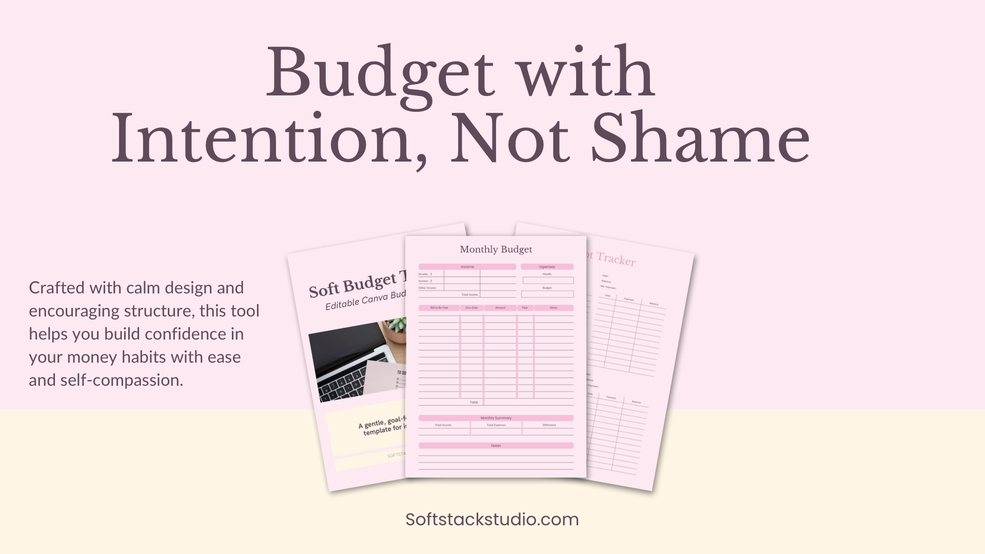 Soft Budget Tracker – Editable Canva Budget Planner